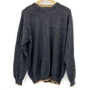 Pankara Peru Grey Llama Pullover Crewneck Relaxed Stretch Lightweight XL Sweater